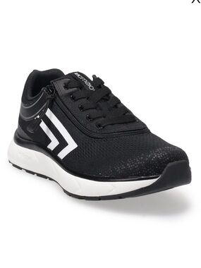Billy Sport Inclusion Black White 2Stripe Zip Lace Adaptive 9.5 W Sneakers NIB